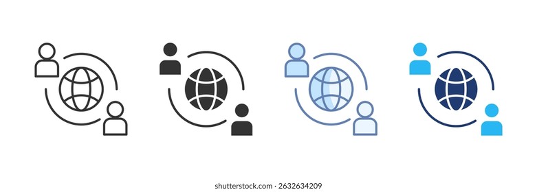 Conjunto de iconos transculturales Colección de estilos múltiples