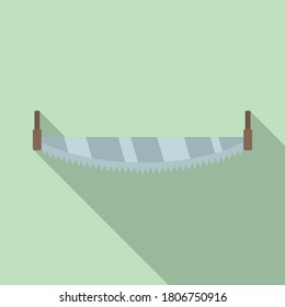 Crosscut hand saw icon. Flat illustration of crosscut hand saw vector icon for web design