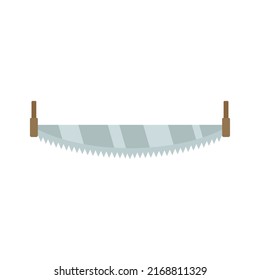 Crosscut hand saw icon. Flat illustration of crosscut hand saw vector icon isolated on white background