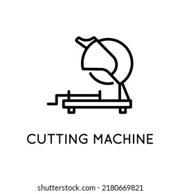 Crosscut Machine Icon. Cutting Machine Made In Simple Style Isolated On White Background.