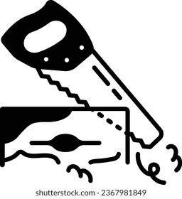 Crosscut panel saws vector color icon design, Handyman Services symbol, House Repairing sign, Civil Engineering and Building Contractor stock illustration, Hand Saw Cutting Timber concept