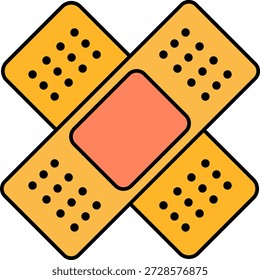 Kreuzkleber Verband Gips Flat Vektorgrafik