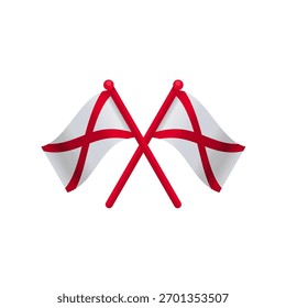 Banderas cruzadas del estado de Alabama aisladas, Ilustración vectorial	