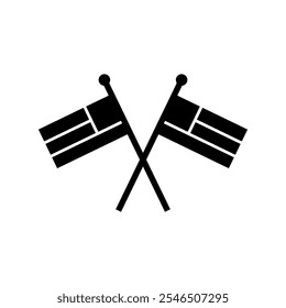 Icono de banderas americanas cruzadas EPS 10