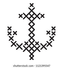 Crossed anchor icon. Simple illustration of crossed anchor vector icon for web design isolated on white background