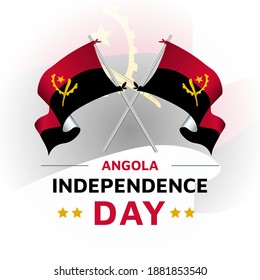 Crossed Angola flags poles. template for independence day, National day poster design. vector illustration EPS 10