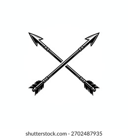 Crossed Archery Arrows hand drawn vector illustration, icon, graphics