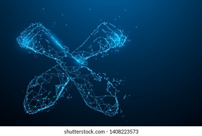 Crossed arms from lines, triangles and particle style design. Illustration vector - Shutterstock ID 1408223573