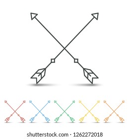 Crossed arrow icon set flat design