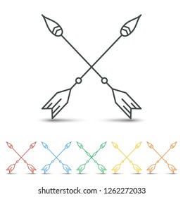 Crossed arrow icon set flat design