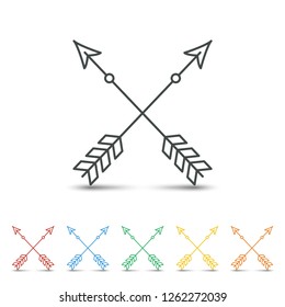 Crossed arrow icon set flat design