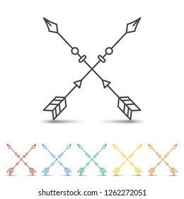Crossed arrow icon set flat design