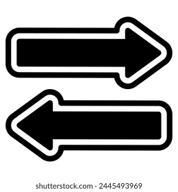 Symbol für Vektorgrafik mit gekreuztem Pfeil