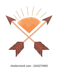 flechas cruzadas boho icono salvaje y libre