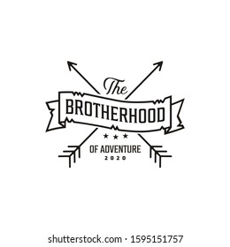 Crossed Arrows Brotherhood Ribbon Retro Rustic Hipster Stamp logo design