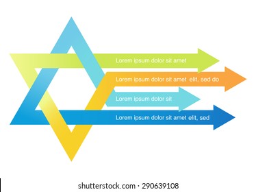 crossed arrows creating david star . abstract illustration