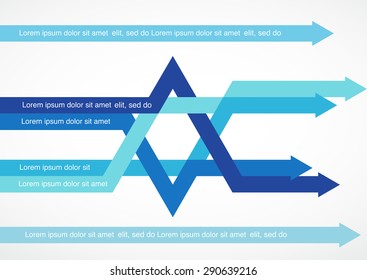 crossed arrows creating david star . abstract illustration