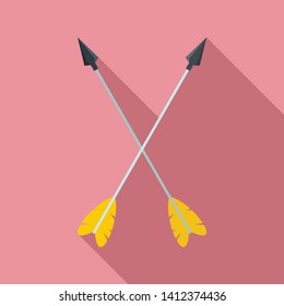 Crossed arrows icon. Flat illustration of crossed arrows vector icon for web design