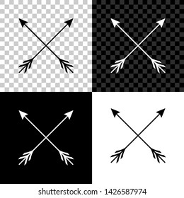 Crossed arrows icon isolated on black, white and transparent background. Vector Illustration