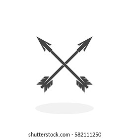 Crossed arrows icon isolated on white background. Crossed arrows vector logo. Flat design style. Modern vector pictogram for web graphics - stock vector