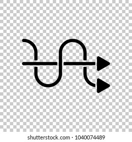crossed arrows. simple silhouette. On transparent background.