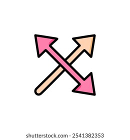 Crossed arrows vector color design editable stroke icon
