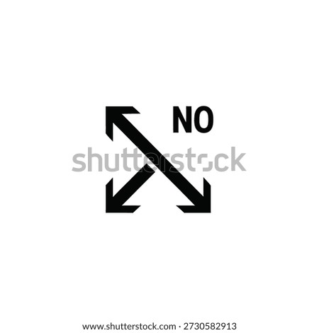 Crossed arrows with the word NO over a simple background in a graphic image