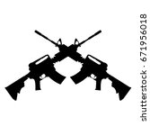 Crossed Assault Rifles illustration.
Vector weapons.
