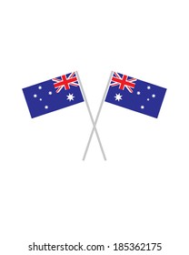 Crossed Australian Flags - Vector