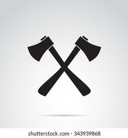 Crossed axe icon isolated on white background. Vector art.