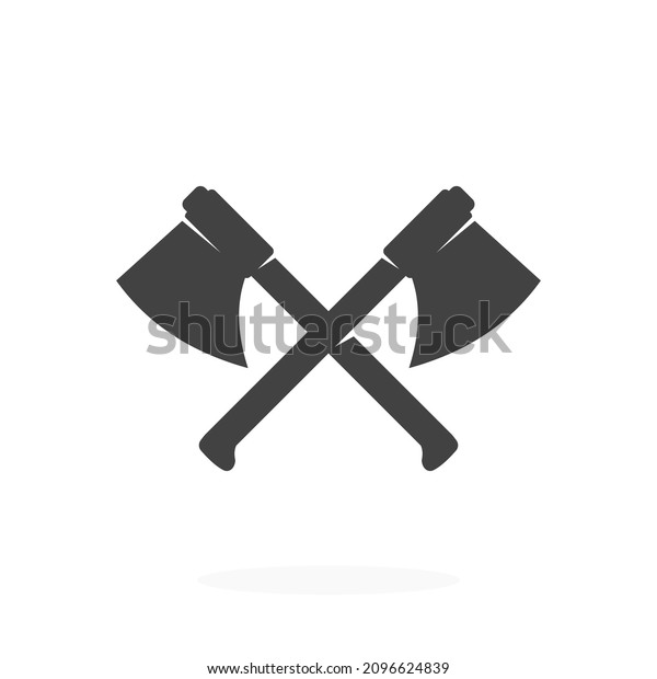 Crossed Axe Icon Silhouette Vector Illustration Stock Vector (Royalty ...