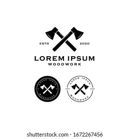 Crossed Axe logo vector design