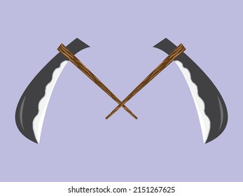 crossed axe vector illustration. best for art assets