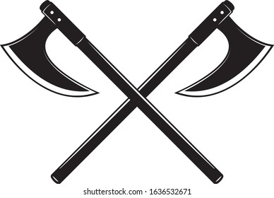 Crossed Axes, Crossed Battle Axe, Executioner Axe, Executioner Axe in Vector