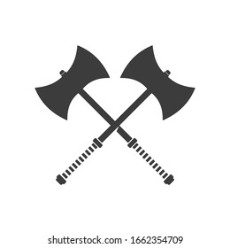 Crossed Axes Black Icon Vector Illustration.