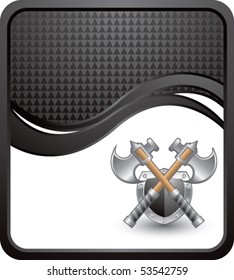 crossed axes black wave backdrop