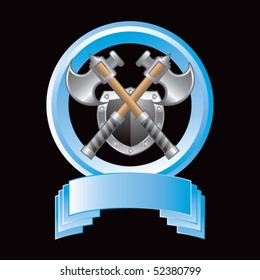 pantalla redonda azul de ejes cruzados