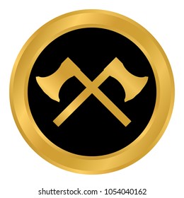 Crossed axes button on white background. Vector illustration.