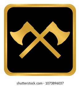 Crossed axes button on white background. Vector illustration.