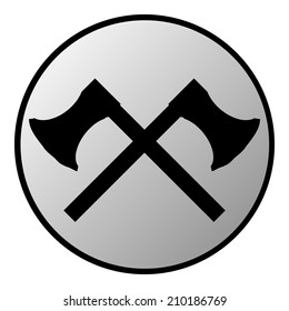 Crossed axes button on white background. Vector illustration.