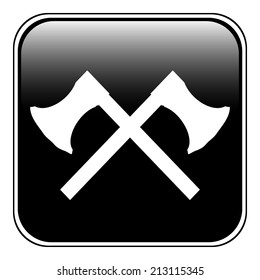 Crossed axes button on white background. Vector illustration.