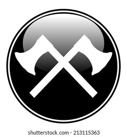 Crossed axes button on white background. Vector illustration.