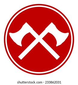 Crossed axes button on white background. Vector illustration.