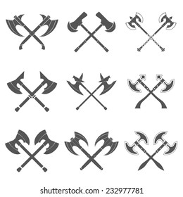 Crossed Axes Collection in White Background vector illustration