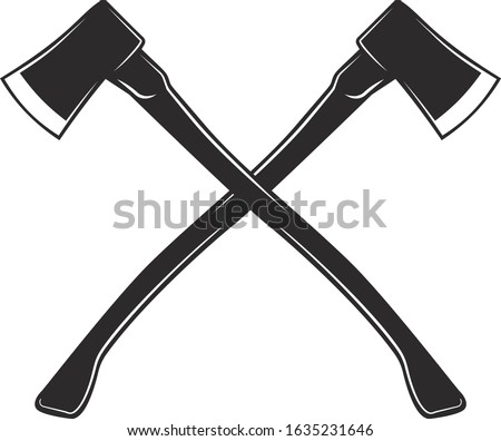 Crossed Axes, Firefighter Axe, Fireman Axe, Hatchet in Vector Format