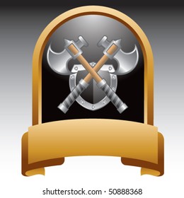 crossed axes gold display