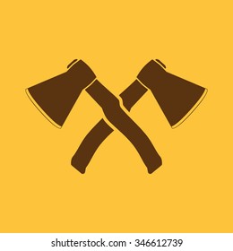 The crossed axes icon. Axe and hack symbol. Flat Vector illustration