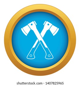Crossed axes icon blue vector isolated on white background for any design