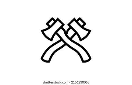 crossed axes icon vector simple outline style with white background