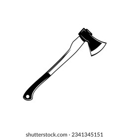 Crossed Axes, Crossed Isolated Ax, Camping Ax, Lumberjack Ax in Vector. Stock, hölzerner Axt.